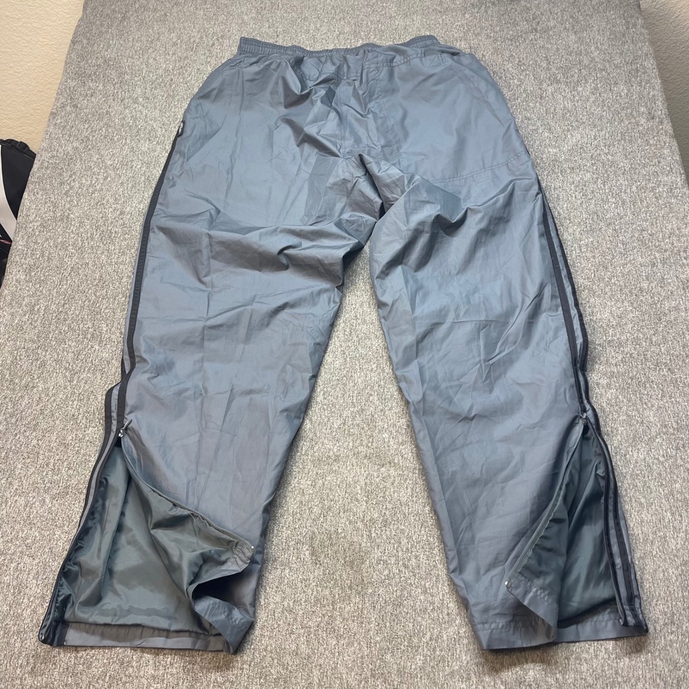 Adidas ClimaShell Wind Pants Mens XL Gray Black Stripe Track Athletic Joggers - Picture 10 of 12